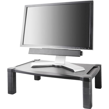 Kantek Extra Wide Adjustable Monitor Laptop Stand 20inx13in Single - 60 lb Load Capacity - 1 x Shelf(ves)20" Width - Desktop - P