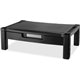 Kantek Extra Wide Adjustable Monitor Laptop Stand with Drawer - 50 lb Load Capacity - 6" Height x 13.3" Width - Desktop - Plasti