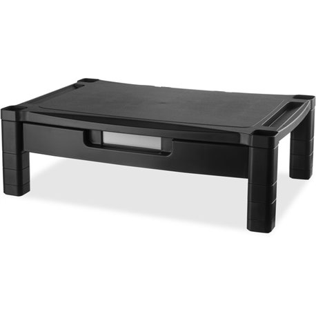 Kantek Extra Wide Adjustable Monitor Laptop Stand with Drawer - 50 lb Load Capacity - 6" Height x 13.3" Width - Desktop - Plasti