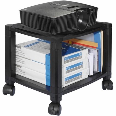 Kantek Two-shelf Printer/fax Stand - 75 lb Load Capacity - 2 x Shelf(ves) - 14.1" Height x 17" Width x 13.3" Depth - Floor - Bla