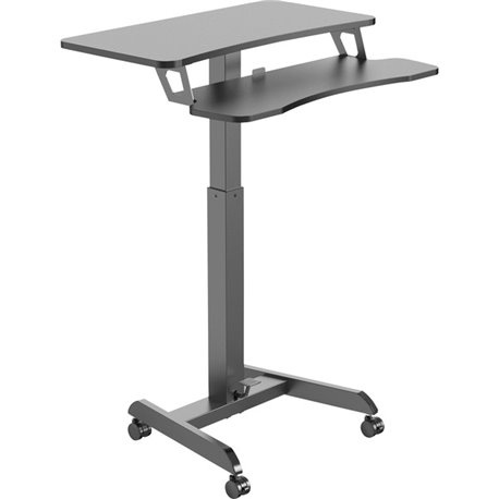 Kantek Mobile Sit-to-Stand Desk with Foot Pedal - Adjustable Height - 15.70" Table Top Length x 31.50" Table Top Width - 49" Hei