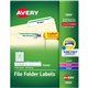 Avery TrueBlock File Folder Labels - 21/32" Width x 3 7/16" Length - Permanent Adhesive - Rectangle - Laser, Inkjet - Matte - Gr