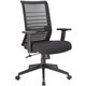 Lorell Horizontal Mesh High-Back Task Chair - Fabric Seat - Black - Armrest - 1 Each