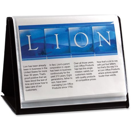 Lion Flip-N-Tell Display Easel Books - Letter - 8 1/2" x 11" Sheet Size - 40 Sheet Capacity - 20 Pocket(s) - Horizontal Orientat