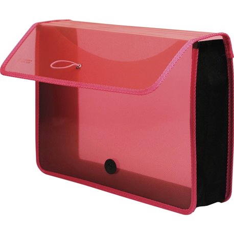 Lion EXPAND-N-FILE Letter File Wallet - 8 1/2" x 11" - 3" Expansion - Transparent Pink - 1 Each