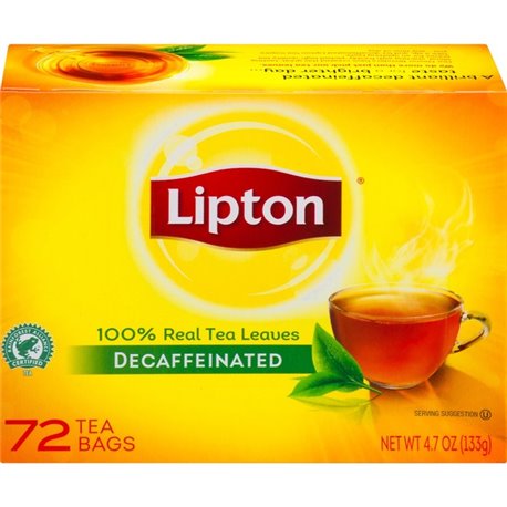 Lipton Decaf Black Tea Bag - 16 oz Per Bag - 72 Teabag - 72 / Box