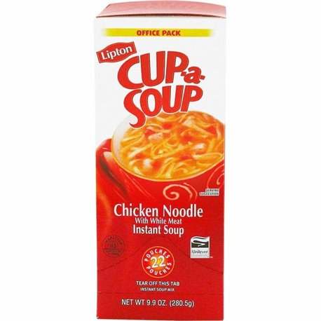 Lipton Cup-a-Soup Chicken Noodle Instant Soup - Low Calorie - Cup - 1 Serving Cup - 0.45 oz - 22 / Box