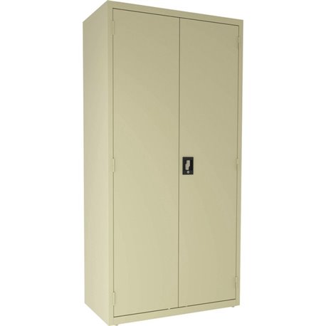 Lorell Fortress Series Janitorial Cabinet - 36" x 18" x 72" - 4 x Shelf(ves) - Hinged Door(s) - Locking System, Welded, Sturdy, 