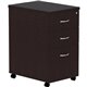 Lorell Essentials Series Box/Box/File Mobile File Cabinet - 16" x 22"28.3" Pedestal, 1" Top - Finish: Espresso, Silver Brush