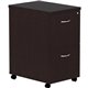 Lorell Essentials Series File/File Mobile File Cabinet - 16" x 22" x 28.3" Pedestal - Finish: Espresso, Silver Brush