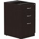 Lorell Essentials Series Box/Box/File Fixed File Cabinet - 16" x 22" x 28.3" Pedestal - Finish: Espresso, Silver Brush