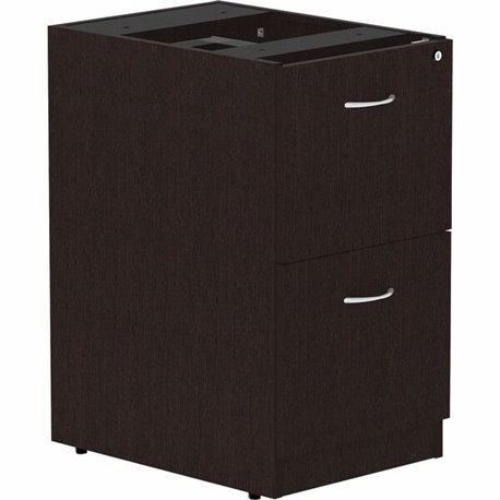 Lorell Essentials Series File/File Fixed File Cabinet - 16" x 22" x 28.3" Pedestal - Finish: Espresso, Silver Brush