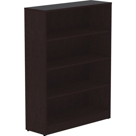 Lorell Laminate Bookcase - 0.8" Shelf, 36" x 12"48" - 4 Shelve(s) - 3 Adjustable Shelf(ves) - Square Edge - Material: Thermofuse