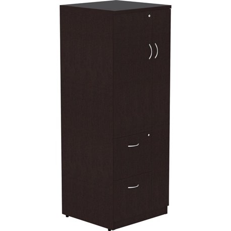 Lorell Essentials Series Tall Storage Cabinet - 23.6" x 23.6"65.6" Cabinet - 2 x File Drawer(s) - 1 Door(s) - 2 Shelve(s) - Mate