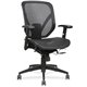 Lorell Executive Synchro Tilt Mesh Mid-back Office Chair - Black Seat - Black Back - Plastic Frame - 5-star Base - Black - 1 Eac