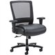 Lorell Heavy-duty Mesh Back Task Chair - Black Leather, Polyurethane Seat - Black - Armrest - 1 Each