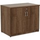 Lorell Essentials Series 2-Door Storage Cabinet - 36" x 22.5" x 29.5" - Glide, Lockable - Walnut - Laminate - Metal