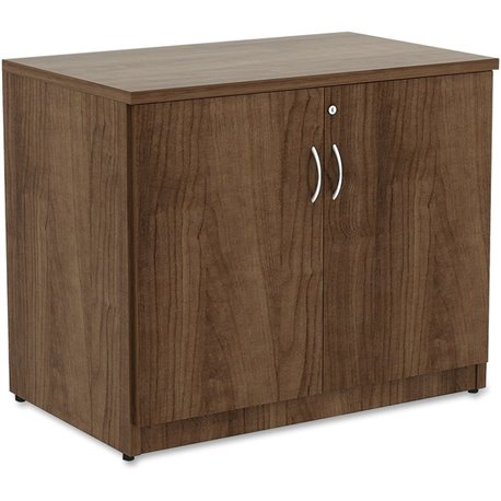 Lorell Essentials Series 2-Door Storage Cabinet - 36" x 22.5" x 29.5" - Glide, Lockable - Walnut - Laminate - Metal