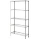 Lorell Light-Duty Wire Shelving - 5 Tier(s) - 72" Height x 36" Width x 14" DepthFloor - Epoxy - Silver - Plastic, Metal, Steel -