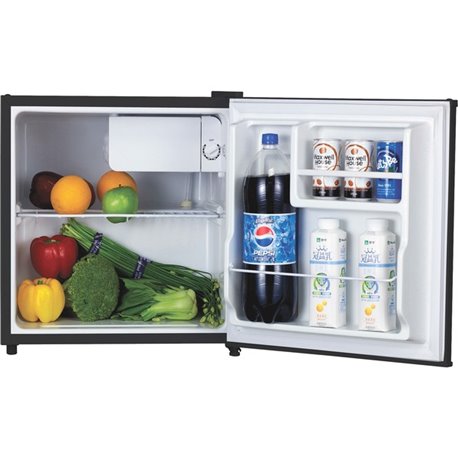 Lorell Compact Refrigerator - 1.60 ft� - Manual Defrost - Manual Defrost - Reversible - 1.60 ft� Net Refrigerator Capacity - Bla