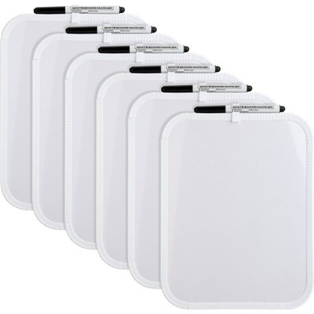 Lorell Personal Whiteboards - 11" (0.9 ft) Width x 8.5" (0.7 ft) Height - White Melamine Surface - White Plastic Frame - Rectang