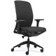 Lorell Executive High-Back Office Chair - Black Fabric Seat - Black Fabric Back - Black Frame - High Back - Armrest - 1 Each