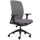 Lorell Executive High-Back Office Chair - Gray Fabric Seat - Gray Fabric Back - Black Frame - High Back - Vinyl - Armrest - 1 Ea