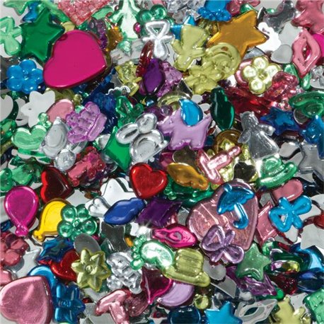 Creativity Street 1/2 lb Acrylic Gems - Assorted - Acrylic - 1 / Pack