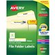 Avery TrueBlock File Folder Labels - 21/32" Width x 3 7/16" Length - Permanent Adhesive - Rectangle - Laser, Inkjet - Matte - Ye