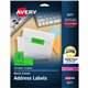 Avery Shipping Labels - 1" Width x 2 5/8" Length - Permanent Adhesive - Rectangle - Laser - Neon Green - Paper - 30 / Sheet - 25