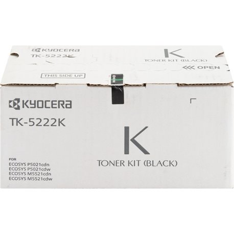 Kyocera TK-5222K Original Standard Yield Laser Toner Cartridge - Black - 1 Each - 1200 Pages