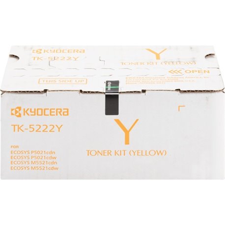 Kyocera TK-5222Y Original Standard Yield Laser Toner Cartridge - Yellow - 1 Each - 1200 Pages