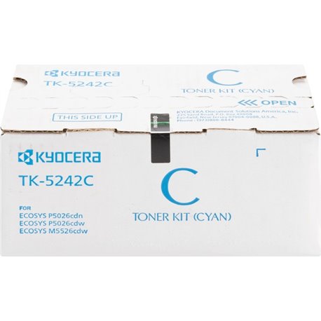 Kyocera TK-5242C Original Laser Toner Cartridge - Cyan - 1 Each - 3000 Pages