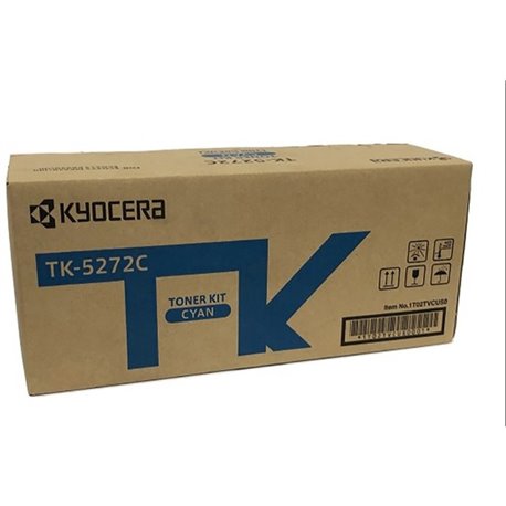 Kyocera TK-5272C Original Laser Toner Cartridge - Cyan - 1 Each - 6000 Pages