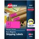 Avery 2" x 4" Neon Shipping Labels with Sure Feed, 1,000 Labels (5974) - 2" Width x 4" Length - Permanent Adhesive - Rectangle -