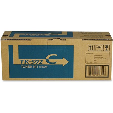 Kyocera TK-592C Original Toner Cartridge - Laser - 5000 Pages - Cyan - 1 Each