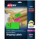 Avery 2"x4" Neon Shipping Labels, Sure Feed, 150 Labels (5978) - 2" Width x 4" Length - Permanent Adhesive - Rectangle - Laser -