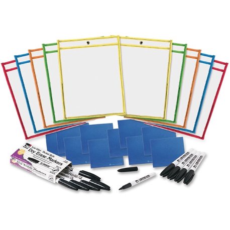 CLI Dry-erase Pocket Class Pack - 9" (0.8 ft) Width x 10" (0.8 ft) Height - 10 / Set