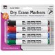 CLI Chisel Tip Dry Erase Markers - Chisel Marker Point Style - Black, Blue, Red, Green - 4 / Pack