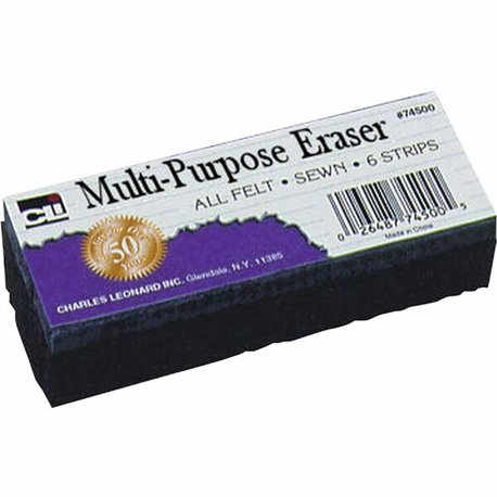 CLI Multi-Purpose Eraser - 2" Width x 5" Length - Washable - Black - Felt - 1Each