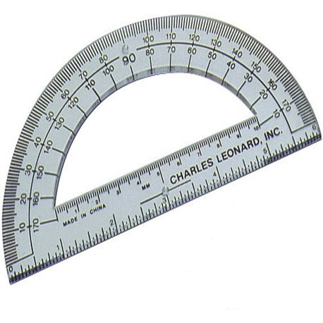 CLI 6" Open Center Protractor - Plastic - Clear - 12 / Box