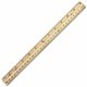 CLI Wood Ruler - 12" Length 1.1" Width - 1/16 Graduations - Imperial, Metric Measuring System - Wood - 36 / Box