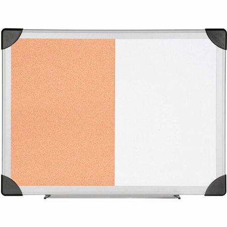 Lorell Combo Dry-Erase/Cork Board - 18" Height x 24" Width - Natural Cork Surface - Self-healing - Aluminum Frame - 1 Each