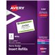 Avery Laser/Inkjet Badge Insert Refills - Laser, Inkjet - White - Card Stock - 8 / Sheet - 400 Total Label(s) - 400 / Box
