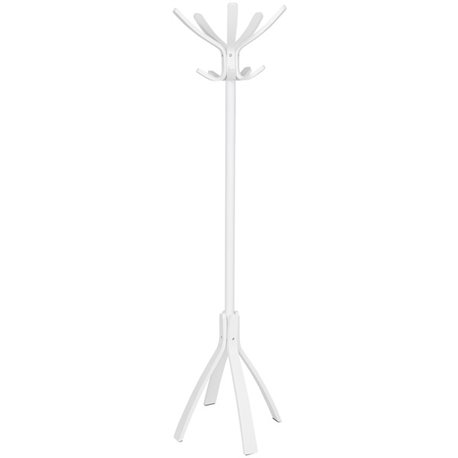 Alba Caf&eacute Coat Stand - 5 Hooks - 10 Pegs - for Coat, Clothes, Accessories - Wood - White - 1 Each