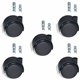 Lorell Premium Soft Dual-Wheel Casters Set - 1.97" Diameter - Nylon, Metal - Black - 5 / Set