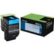 Lexmark Unison 801C Toner Cartridge - Laser - Standard Yield - 1000 Pages Cyan - Cyan - 1 Each