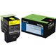 Lexmark Unison 801Y Toner Cartridge - Laser - Standard Yield - 1000 Pages Yellow - Yellow - 1 Each