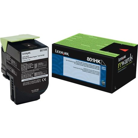 Lexmark Unison 801HK Toner Cartridge - Laser - High Yield - 4000 Pages Black - Black - 1 Each