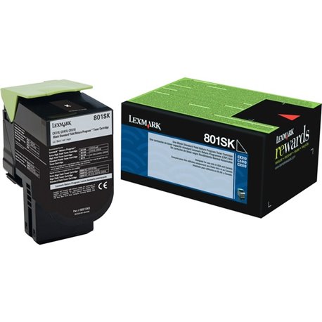 Lexmark Unison 801SK Toner Cartridge - Laser - Standard Yield - 2500 Pages Black - Black - 1 Each